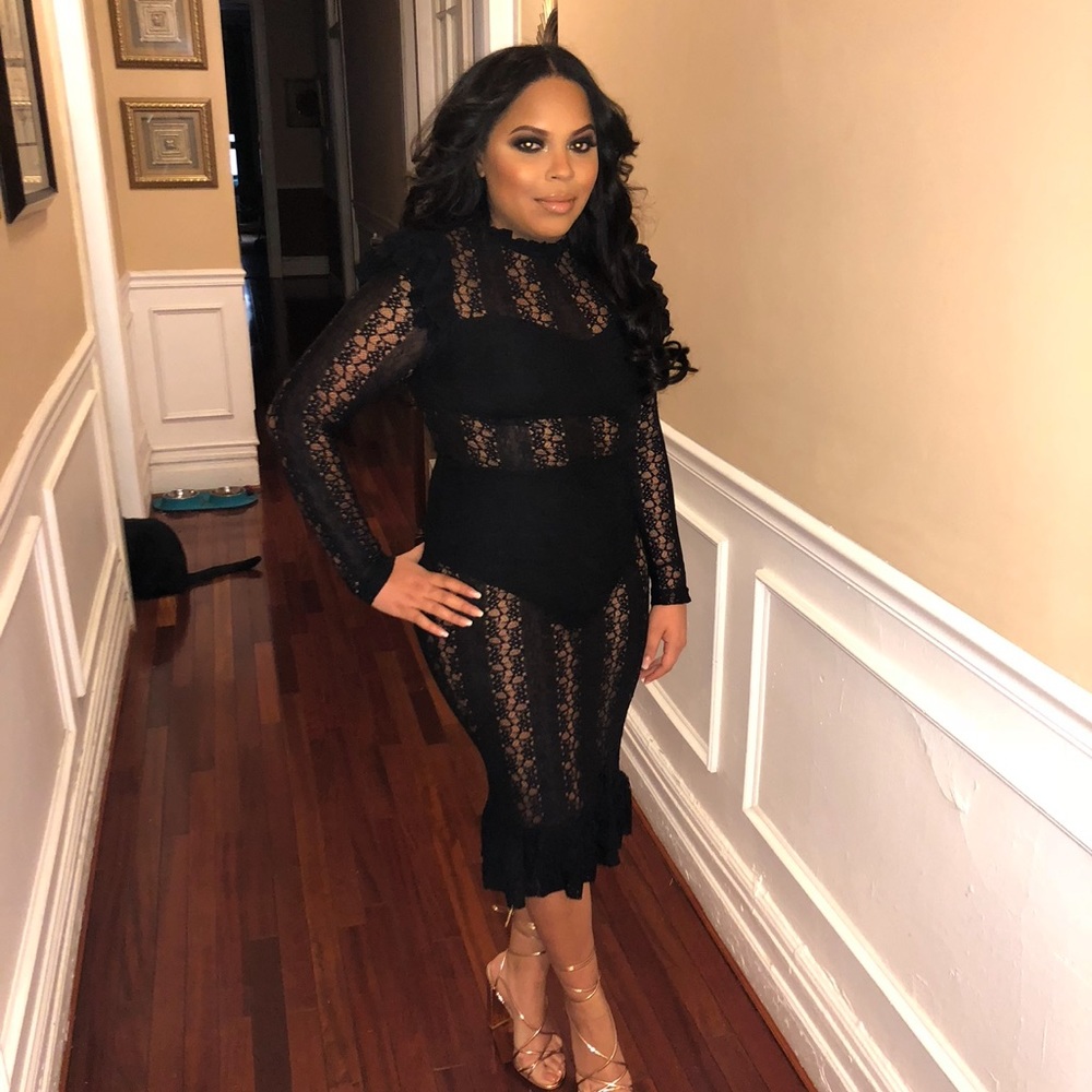Black sexy dress padded size Medium